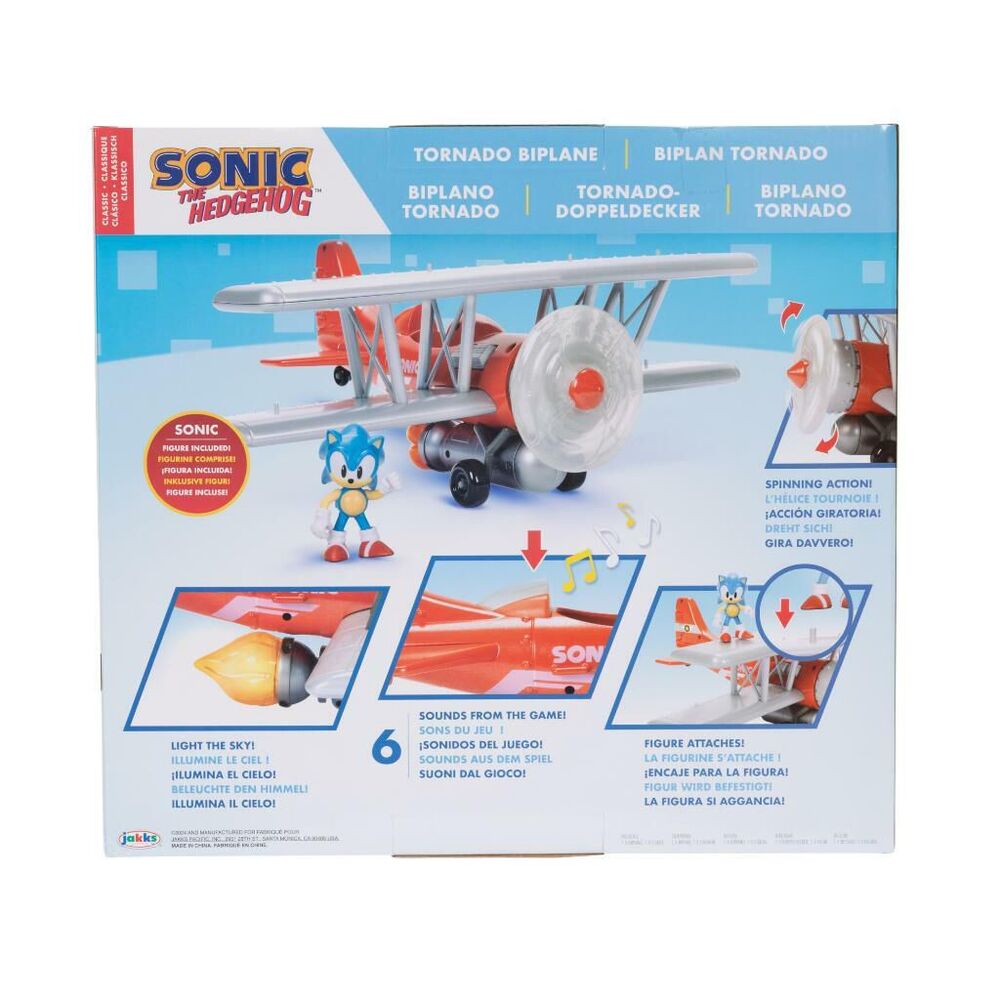 Sonic The Hedgehog Tornado Biplane with Spinning Propeller & Sounds, Ages 4+